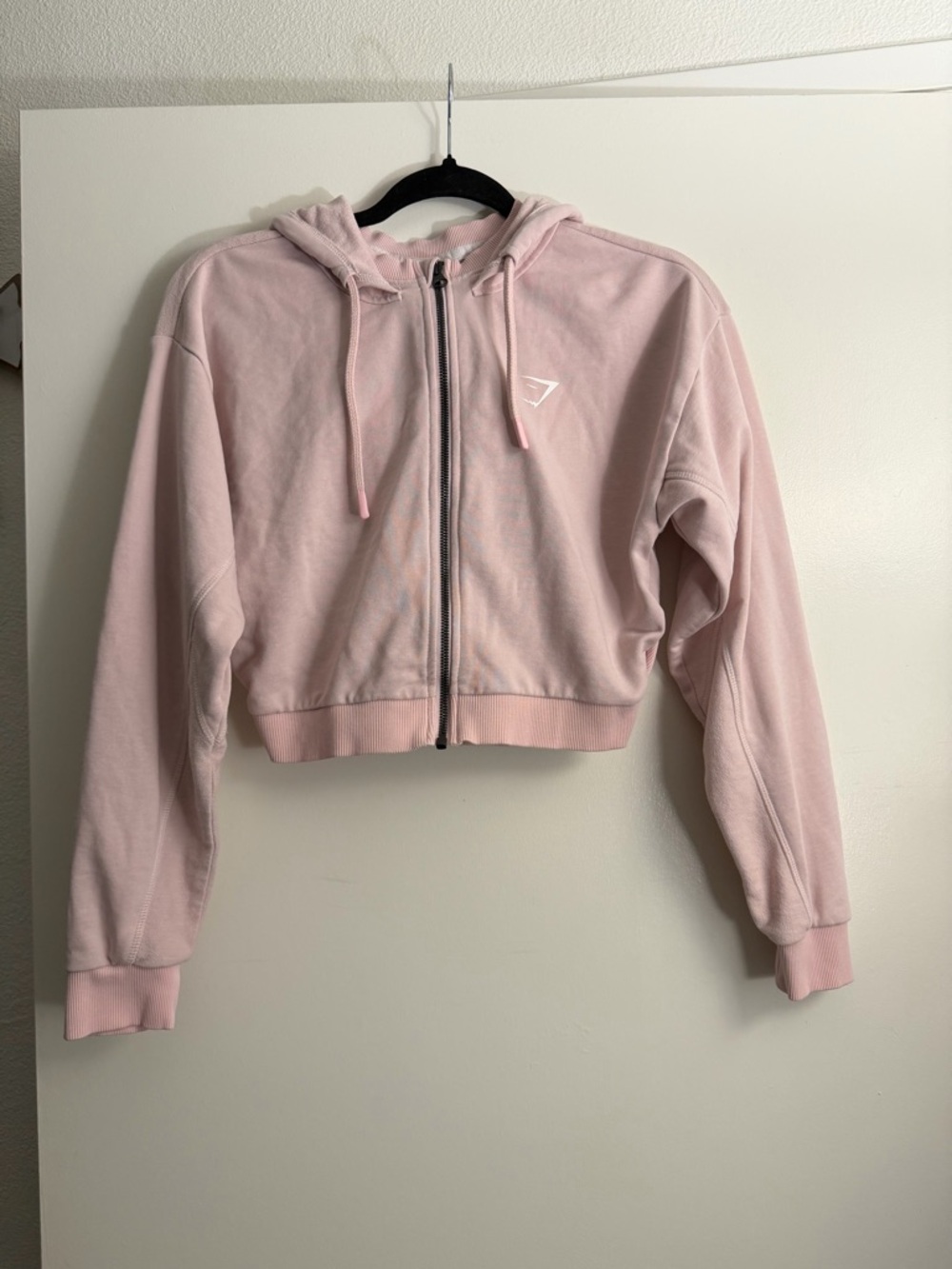 Gymshark Pink Cropped Zip-Up Hoodie
